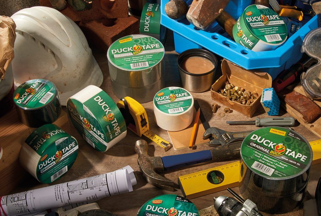 Selection of duck tape and other building tools