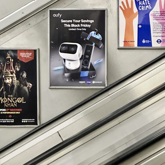 Posters in tube station